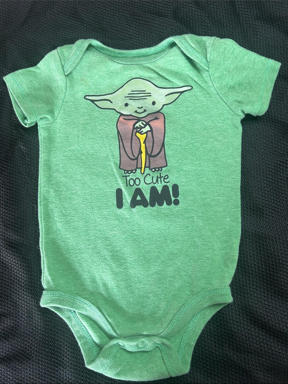 Star Wars Green Baby One-Piece with Yoda Graphic